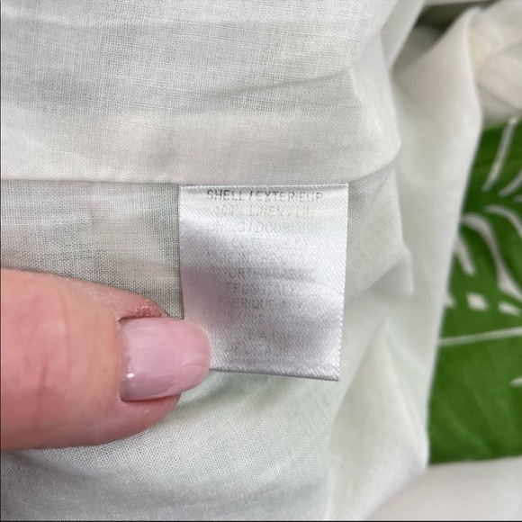 SOLD Milly of New York Linen Strapless Dress Size 8 Green & White Palm - Picture 14 of 14